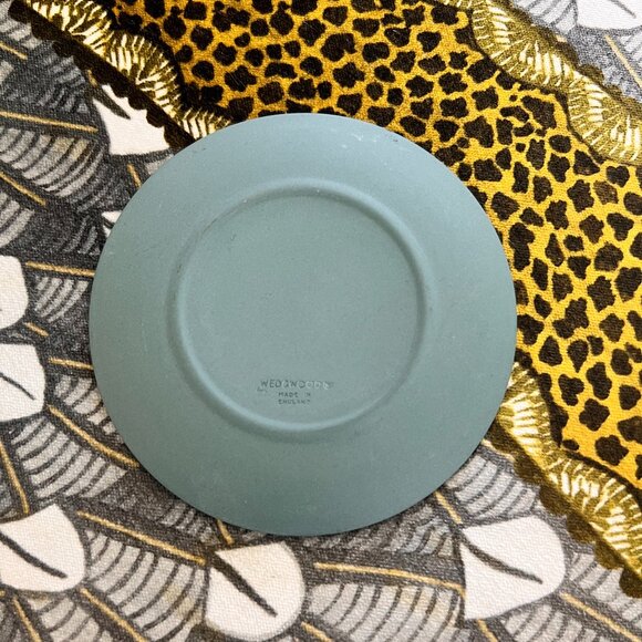 Vintage Wedgwood Sage Teal Jasperware Muses Trinket Dish - Picture 6 of 6